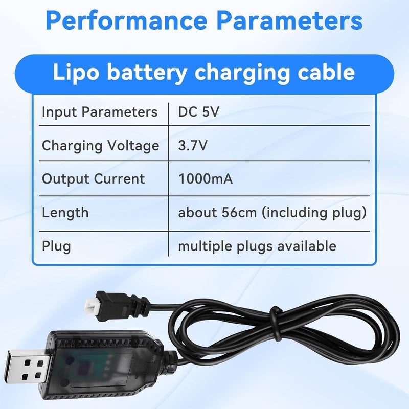 MakerHawk 2PCS 3.7V 1100mAh LiPo Battery Rechargeable 102540 JST2.0 Plug Lithium Polymer Battery with 1000mA USB Charger Cable and Protection Board Insulated Rubber Tape for Electronic Device RC Car Drones - Image 4